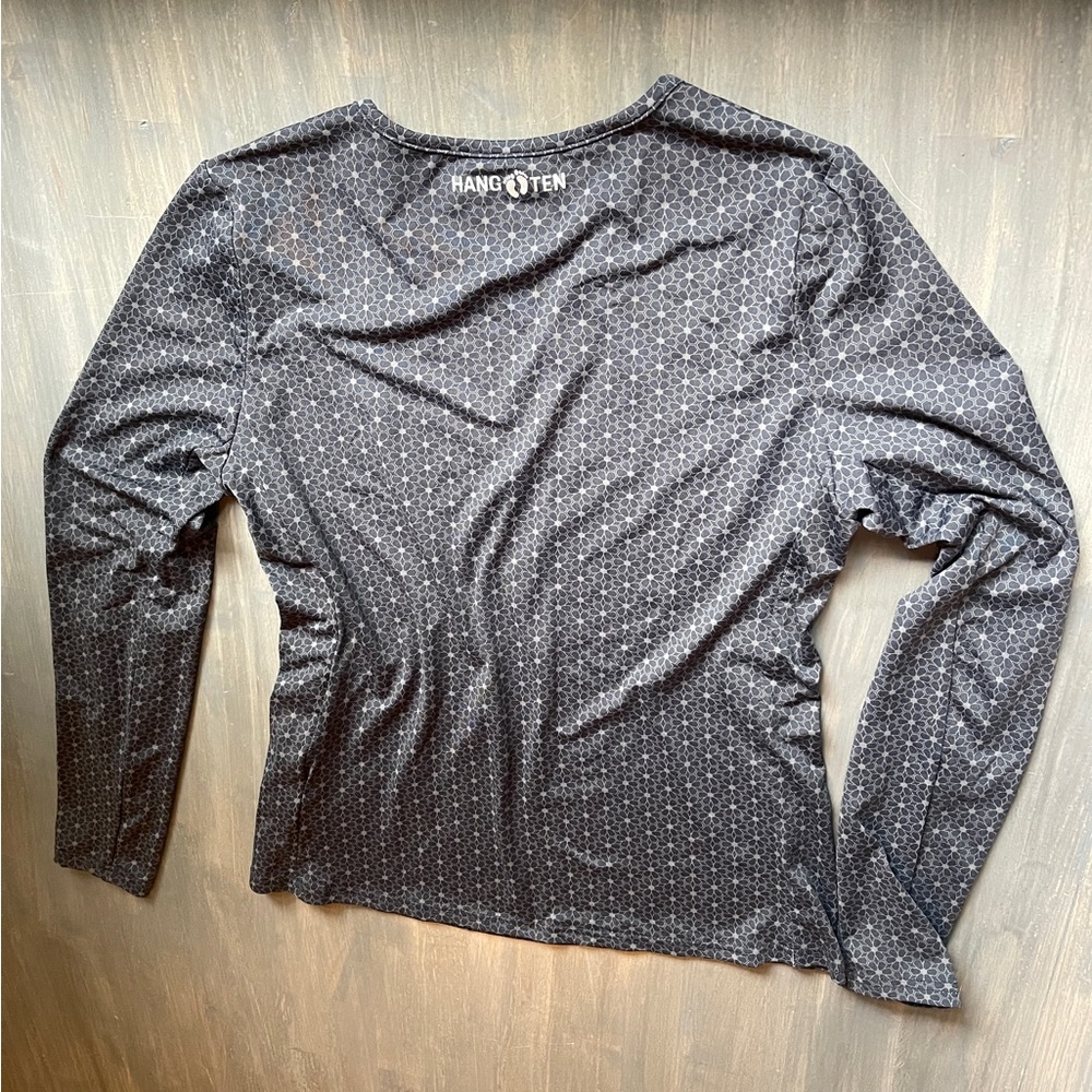 Black Flower Patterned Surf Shirt